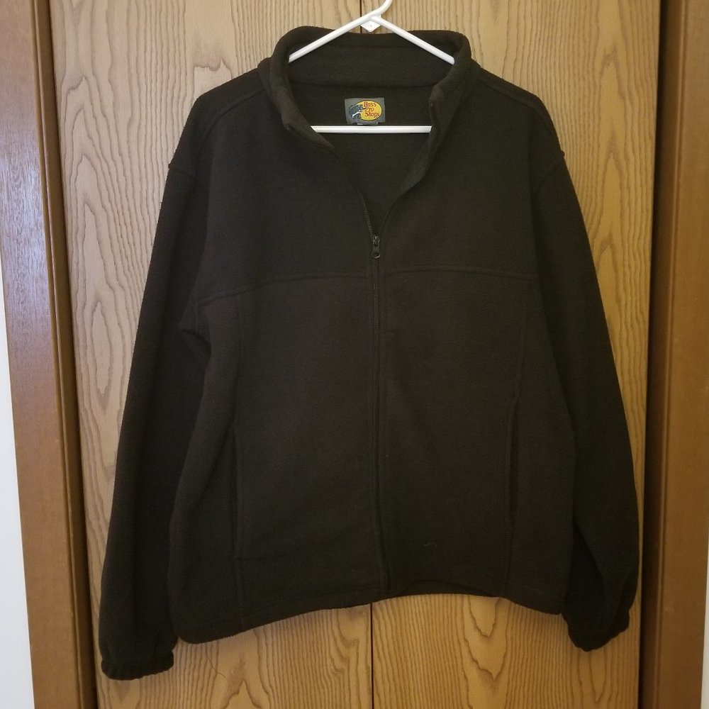 ❤️ Bass Pro Shops Black Fleece Lightweight Pullover Jacket w/ 2 Pockets & Zipper